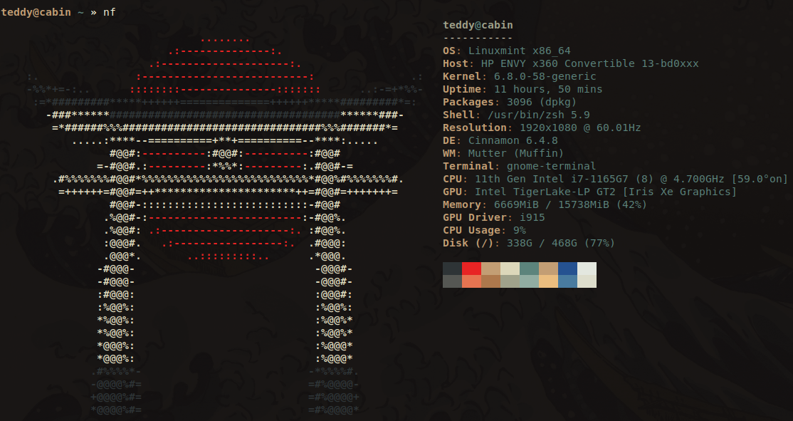 My Torii ASCII art Displayed with Neofetch